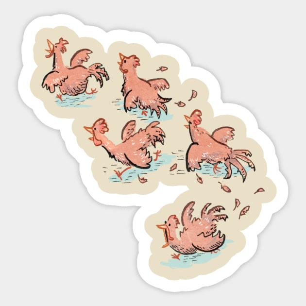 Chickens! Sticker by timprobert